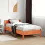 Bed frame with wax brown pine wood headboard 90x190 cm by , Beds and slatted bases - Ref: Foro24-842625, Price: 93,00 €, Disc...