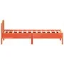 Bed frame with wax brown pine wood headboard 90x190 cm by , Beds and slatted bases - Ref: Foro24-842625, Price: 93,00 €, Disc...