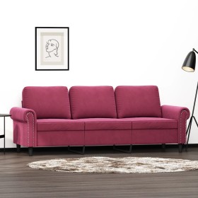 3-Sitzer-Sofa aus rotem Samt, 180 cm von , Sofas - Ref: Foro24-359543, Preis: 323,09 €, Rabatt: %