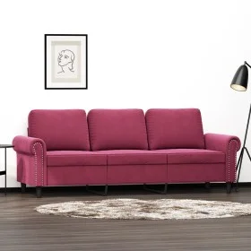 3-Sitzer-Sofa aus rotem Samt, 180 cm von , Sofas - Ref: Foro24-359543, Preis: 299,92 €, Rabatt: %