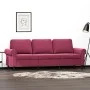 3-Sitzer-Sofa aus rotem Samt, 180 cm von , Sofas - Ref: Foro24-359543, Preis: 299,92 €, Rabatt: %