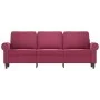 3-Sitzer-Sofa aus rotem Samt, 180 cm von , Sofas - Ref: Foro24-359543, Preis: 299,92 €, Rabatt: %