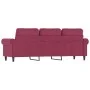Red velvet 3-seater sofa 180 cm by , Sofas - Ref: Foro24-359543, Price: 299,92 €, Discount: %