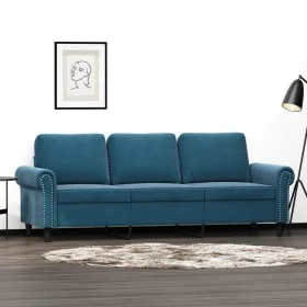 3-Sitzer-Sofa aus blauem Samt, 180 cm von , Sofas - Ref: Foro24-359548, Preis: 310,72 €, Rabatt: %