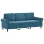 3-Sitzer-Sofa aus blauem Samt, 180 cm von , Sofas - Ref: Foro24-359548, Preis: 310,72 €, Rabatt: %