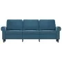 3-Sitzer-Sofa aus blauem Samt, 180 cm von , Sofas - Ref: Foro24-359548, Preis: 310,72 €, Rabatt: %