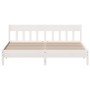 White pine wood bed frame with headboard 200x200cm by , Beds and slatted bases - Ref: Foro24-3216201, Price: 221,42 €, Discou...