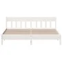 White pine wood bed frame with headboard 200x200cm by , Beds and slatted bases - Ref: Foro24-3216201, Price: 218,63 €, Discou...
