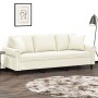 Sofá de 3 plazas con cojines terciopelo color crema 180 cm de , Sofás - Ref: Foro24-3200963, Precio: 340,39 €, Descuento: %