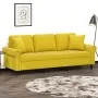 3-seater sofa with yellow velvet cushions 180 cm by , Sofas - Ref: Foro24-3200961, Price: 287,75 €, Discount: %