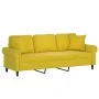 3-seater sofa with yellow velvet cushions 180 cm by , Sofas - Ref: Foro24-3200961, Price: 287,75 €, Discount: %