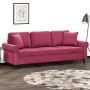 3-Sitzer-Sofa mit roten Samtkissen 180 cm von , Sofas - Ref: Foro24-3200959, Preis: 309,81 €, Rabatt: %