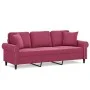 3-Sitzer-Sofa mit roten Samtkissen 180 cm von , Sofas - Ref: Foro24-3200959, Preis: 309,81 €, Rabatt: %