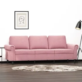 Sofá de 3 plazas terciopelo rosa 180 cm de , Sofás - Ref: Foro24-359542, Precio: 344,04 €, Descuento: %