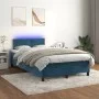 Cama box spring colchón y LED terciopelo azul oscuro 120x200 cm de , Camas y somieres - Ref: Foro24-3134337, Precio: 398,24 €...