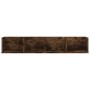 Estante de pared para CD madera color roble ahumado 100x18x18cm