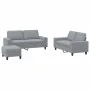 3-teilige Sofagarnitur aus hellgrauem Stoff von , Sofas - Ref: Foro24-3201890, Preis: 559,83 €, Rabatt: %