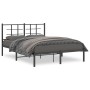 Estructura de cama con cabecero metal negro 135x190 cm