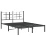 Estructura de cama con cabecero metal negro 135x190 cm