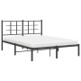 Estructura de cama con cabecero metal negro 135x190 cm