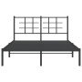 Bed frame with black metal headboard 135x190 cm by , Beds and slatted bases - Ref: Foro24-355560, Price: 101,11 €, Discount: %