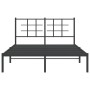 Estructura de cama con cabecero metal negro 135x190 cm