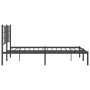 Estructura de cama con cabecero metal negro 135x190 cm