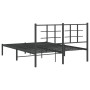 Estructura de cama con cabecero metal negro 135x190 cm