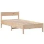 Solid pine wood bed frame with headboard 90x200 cm by , Beds and slatted bases - Ref: Foro24-842762, Price: 83,80 €, Discount: %