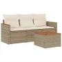 Garden sofa set with cushions 4 pieces beige synthetic rattan by , Garden sets - Ref: Foro24-3225764, Price: 261,67 €, Discou...