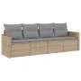 Gartensofa-Set mit beigem Kissenmix, 4-teilig aus PE-Rattan von , Gartensets - Ref: Foro24-3225772, Preis: 244,98 €, Rabatt: %