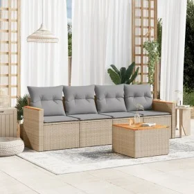 Garden sofa set with beige cushions mix 5 pieces PE rattan by , Garden sets - Ref: Foro24-3225779, Price: 288,00 €, Discount: %