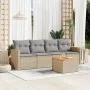 Garden sofa set with beige cushions mix 5 pieces PE rattan by , Garden sets - Ref: Foro24-3225779, Price: 288,00 €, Discount: %