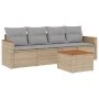 Garden sofa set with beige cushions mix 5 pieces PE rattan by , Garden sets - Ref: Foro24-3225779, Price: 288,00 €, Discount: %