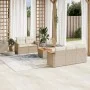 Gartensofa-Set mit Kissen, 6-teilig, beiges synthetisches Rattan von , Gartensets - Ref: Foro24-3225785, Preis: 418,28 €, Rab...