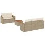Gartensofa-Set mit Kissen, 6-teilig, beiges synthetisches Rattan von , Gartensets - Ref: Foro24-3225785, Preis: 418,28 €, Rab...