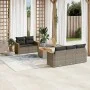 Set de muebles de jardín 6 pzas y cojines ratán sintético gris de , Conjuntos de jardín - Ref: Foro24-3225787, Precio: 362,19...