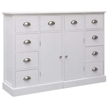 Sideboard with 10 white wood drawers 113x30x79 cm by vidaXL, Sideboards - Ref: Foro24-284175, Price: 274,17 €, Discount: %