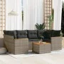 7-piece garden sofa set with gray PE rattan cushions by , Garden sets - Ref: Foro24-3225801, Price: 411,28 €, Discount: %