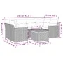 7-piece garden sofa set with gray PE rattan cushions by , Garden sets - Ref: Foro24-3225801, Price: 411,28 €, Discount: %