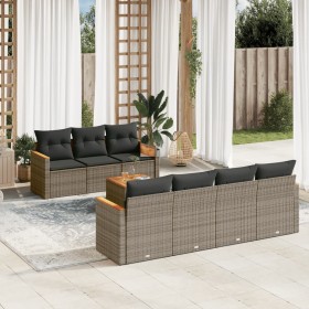 8-piece garden sofa set and gray synthetic rattan cushions by , Garden sets - Ref: Foro24-3225808, Price: 437,23 €, Discount: %