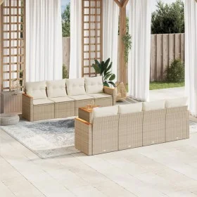 9-teiliges Gartensofa-Set mit beigen synthetischen Rattankissen von , Gartensets - Ref: Foro24-3225820, Preis: 595,84 €, Raba...