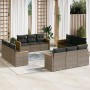 12-teiliges Gartensofa-Set mit grauen synthetischen Rattankissen von , Gartensets - Ref: Foro24-3225836, Preis: 764,25 €, Rab...