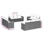 12-teiliges Gartensofa-Set mit grauen synthetischen Rattankissen von , Gartensets - Ref: Foro24-3225836, Preis: 764,25 €, Rab...