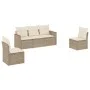 Garden sofa set with cushions 5 pieces beige synthetic rattan by , Garden sets - Ref: Foro24-3225848, Price: 334,07 €, Discou...