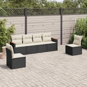 6-piece garden sofa set and black synthetic rattan cushions by , Garden sets - Ref: Foro24-3225860, Price: 334,82 €, Discount: %