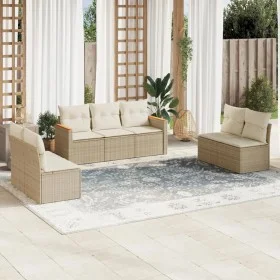 7-piece garden sofa set and beige synthetic rattan cushions by , Garden sets - Ref: Foro24-3225876, Price: 451,98 €, Discount: %