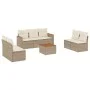 Juego de sofás de jardín con cojines beige 8 pzas ratán PE de , Conjuntos de jardín - Ref: Foro24-3225883, Precio: 499,06 €, ...