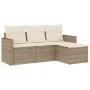 Garden sofa set with cushions 4 pieces beige synthetic rattan by , Garden sets - Ref: Foro24-3225904, Price: 264,95 €, Discou...