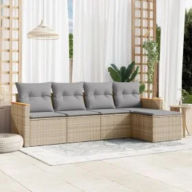Garden sofa set with beige cushions mix 5 pieces PE rattan by , Garden sets - Ref: Foro24-3225919, Price: 288,94 €, Discount: %